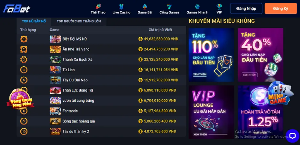 Hoàn trả thể thao và casino clubv